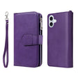 For iPhone 16 Plus Solid Color 2 in 1 Zipper Shockproof Phone Case(Purple) - iPhone 16 Plus Cases by PMC TechLife | Online Shopping South Africa | PMC TechLife | Buy Now Pay Later Mobicred