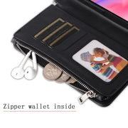 For iPhone 16 Solid Color 2 in 1 Zipper Shockproof Phone Case(Black)