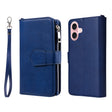 For iPhone 16 Solid Color 2 in 1 Zipper Shockproof Phone Case(Blue) - iPhone 16 Cases by PMC TechLife | Online Shopping South Africa | PMC TechLife | Buy Now Pay Later Mobicred