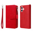 For iPhone 16 Solid Color 2 in 1 Zipper Shockproof Phone Case(Red) - iPhone 16 Cases by PMC TechLife | Online Shopping South Africa | PMC TechLife | Buy Now Pay Later Mobicred
