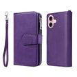 For iPhone 16 Solid Color 2 in 1 Zipper Shockproof Phone Case(Purple) - iPhone 16 Cases by PMC TechLife | Online Shopping South Africa | PMC TechLife | Buy Now Pay Later Mobicred