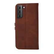 For Samsung Galaxy S25+ 5G Embossed Happy Cat Pattern Flip Leather Phone Case(Brown)