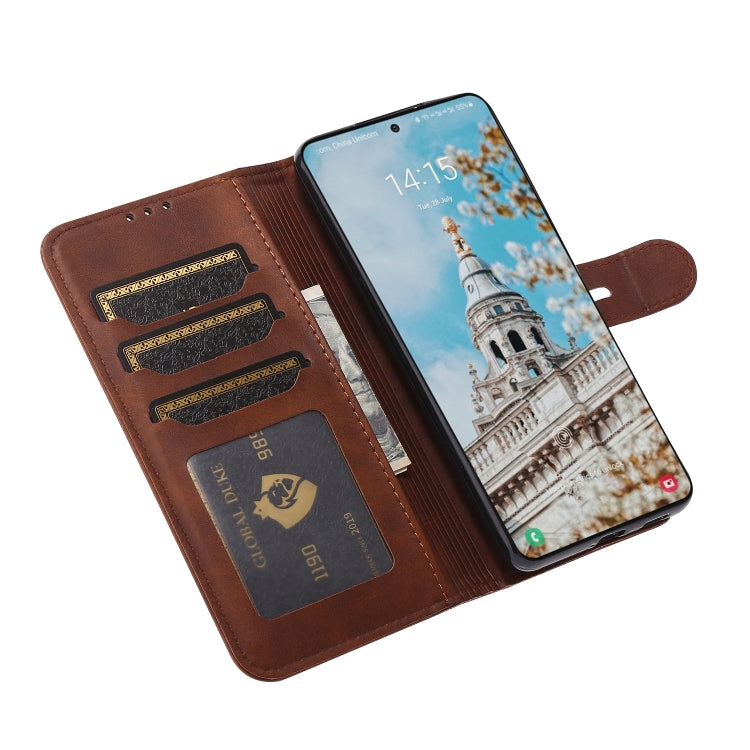 For Samsung Galaxy S25+ 5G Embossed Happy Cat Pattern Flip Leather Phone Case(Brown)