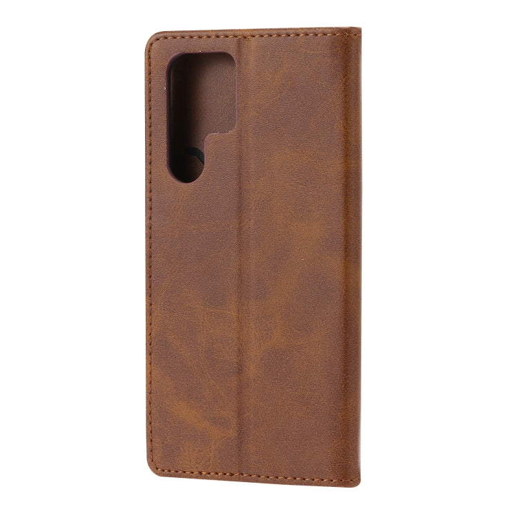 For Samsung Galaxy S25 Ultra 5G Embossed Happy Cat Pattern Flip Leather Phone Case(Brown)