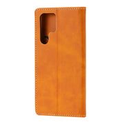 For Samsung Galaxy S25 Ultra 5G Embossed Happy Cat Pattern Flip Leather Phone Case(Yellow)