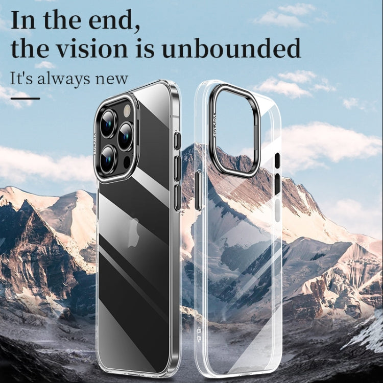 For iPhone 16 Pro SULADA PC + Aluminum Alloy Lens Holder Phone Case(Black)