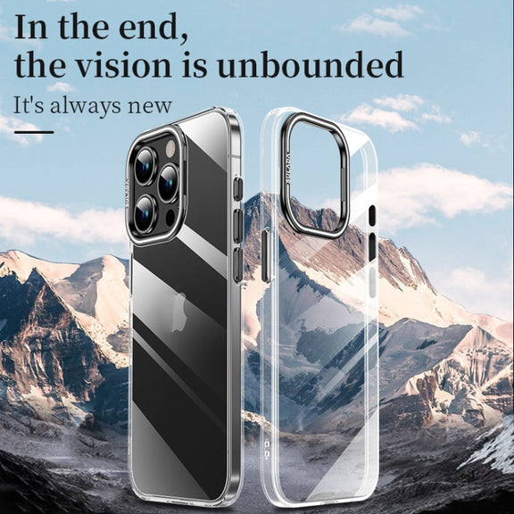 For iPhone 16 Pro Max SULADA PC + Aluminum Alloy Lens Holder Phone Case(Black)