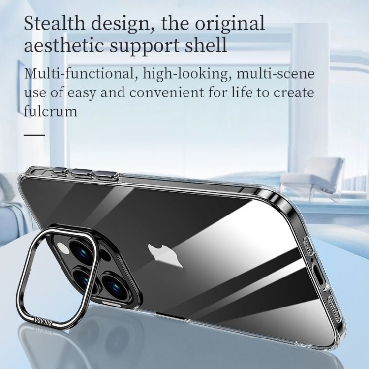 For iPhone 16 Pro SULADA PC + Aluminum Alloy Lens Holder Phone Case(Silver)