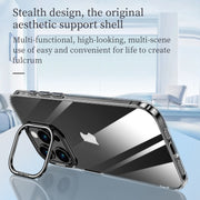 For iPhone 16 Pro SULADA PC + Aluminum Alloy Lens Holder Phone Case(Silver)