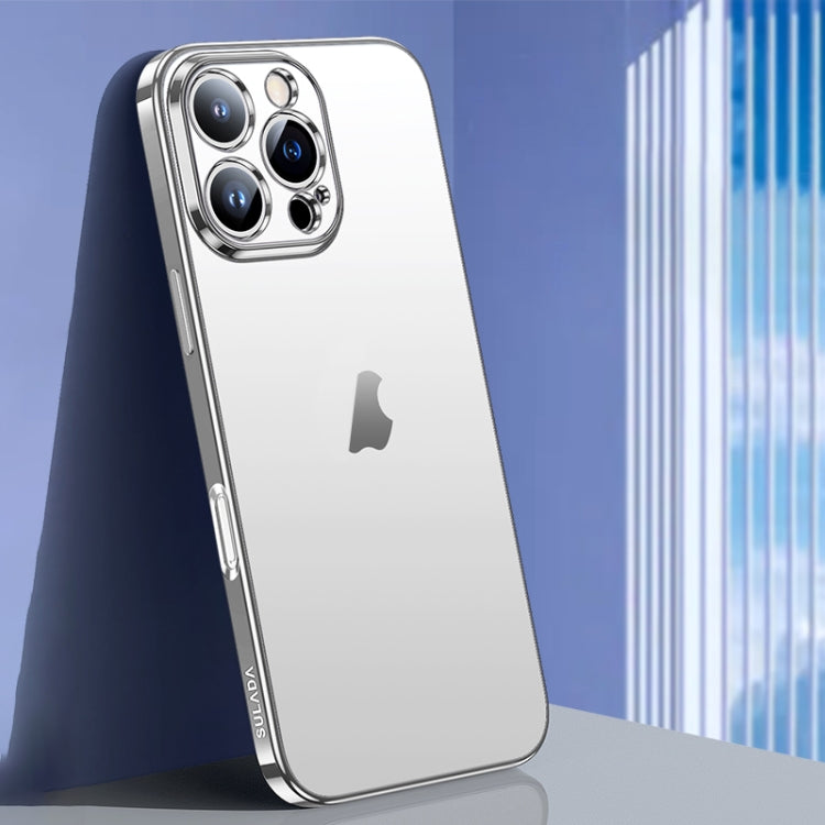 For iPhone 16 Pro Max SULADA Natural Color Series Electroplating Frosted TPU Phone Case(Silver)
