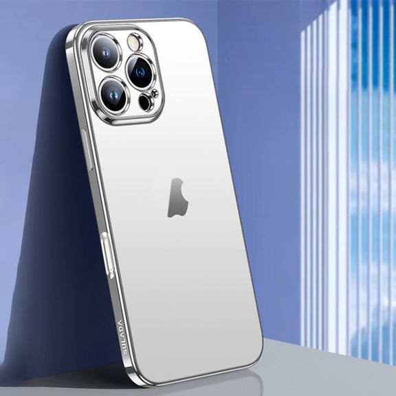 For iPhone 16 Pro SULADA Natural Color Series Electroplating Frosted TPU Phone Case(Silver)