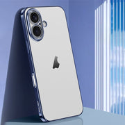 For iPhone 16 SULADA Natural Color Series Electroplating Frosted TPU Phone Case(Titanium Blue)