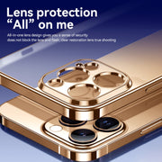 For iPhone 16 Pro Max SULADA Natural Color Series Electroplating Frosted TPU Phone Case(Gold)