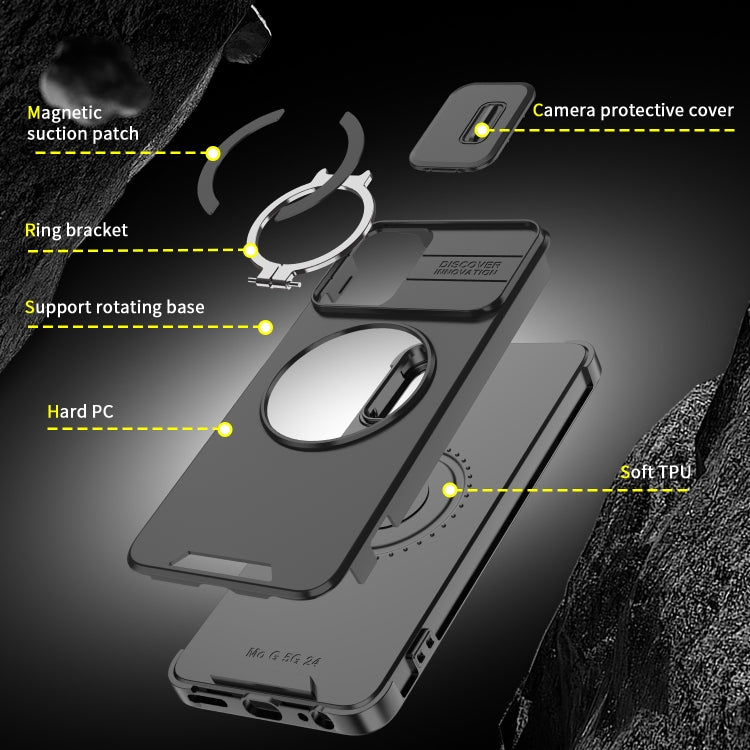For Motorola Moto G 5G 2024 Sliding Camshield Ring Holder Phone Case(Red)