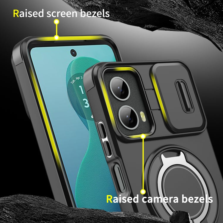 For Motorola Moto G 5G 2024 Sliding Camshield Ring Holder Phone Case(Blue)