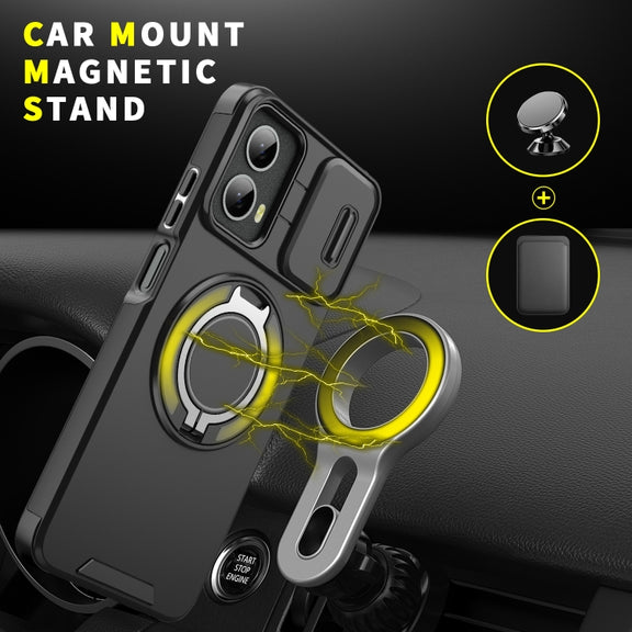 For Motorola Moto G 5G 2024 Sliding Camshield Ring Holder Phone Case(Blue)