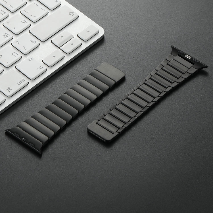 For Apple Watch Series 9 41mm Single Bead Magnetic Stainless Steel Watch Band(Black)