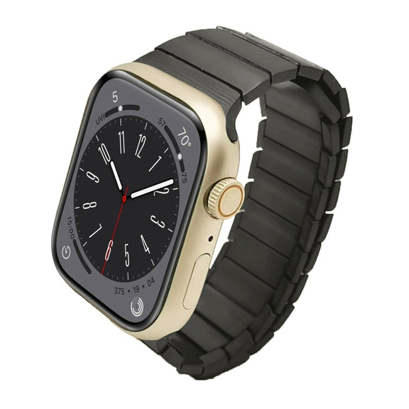 For Apple Watch Series 8 41mm Single Bead Magnetic Stainless Steel Watch Band(Black)