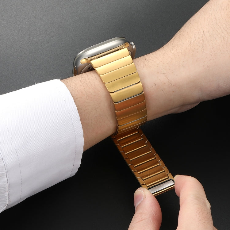 For Apple Watch SE 2022 40mm Single Bead Magnetic Stainless Steel Watch Band(Gold)