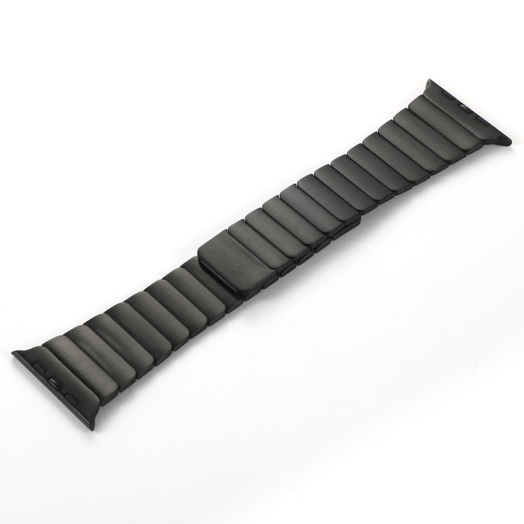 For Apple Watch Series 7 41mm Single Bead Magnetic Stainless Steel Watch Band(Black)