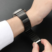 For Apple Watch Series 7 41mm Single Bead Magnetic Stainless Steel Watch Band(Black)