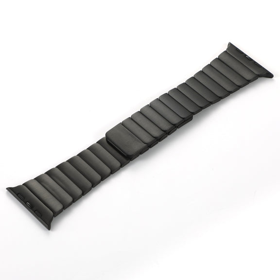 For Apple Watch SE 44mm Single Bead Magnetic Stainless Steel Watch Band(Black)