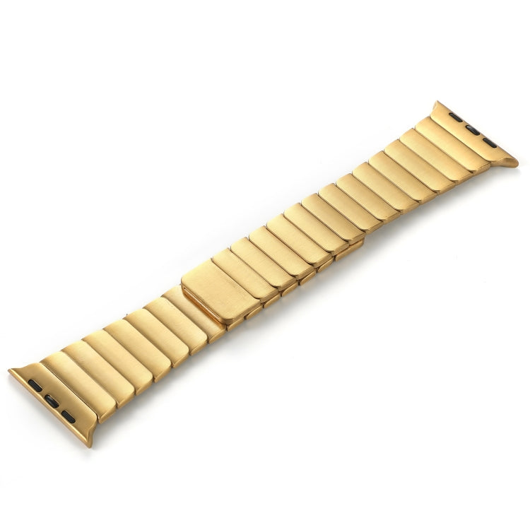 For Apple Watch SE 44mm Single Bead Magnetic Stainless Steel Watch Band(Gold)