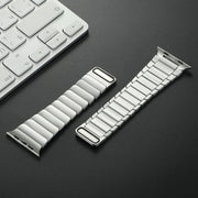 For Apple Watch SE 44mm Single Bead Magnetic Stainless Steel Watch Band(Silver)