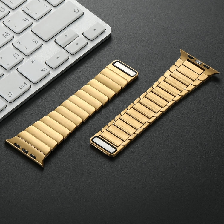 For Apple Watch Series 4 40mm Single Bead Magnetic Stainless Steel Watch Band(Gold)