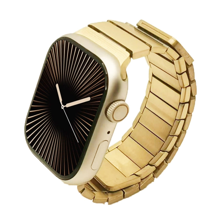For Apple Watch Series 10 46mm Single Bead Magnetic Stainless Steel Watch Band(Gold)