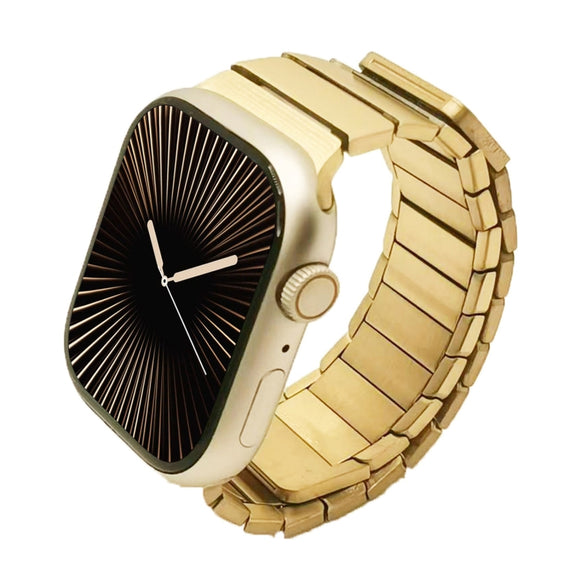 For Apple Watch Series 10 46mm Single Bead Magnetic Stainless Steel Watch Band(Gold)