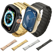 For Apple Watch Series 9 41mm Single Bead Magnetic Stainless Steel Watch Band(Black)