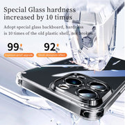 For iPhone 16 Plus SULADA TPU Frame Tempered Glass Transparent Phone Case(White)