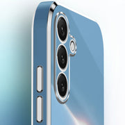 For Samsung Galaxy S25 5G XINLI Straight Edge 6D Electroplate TPU Phone Case with Ring Holder(White)