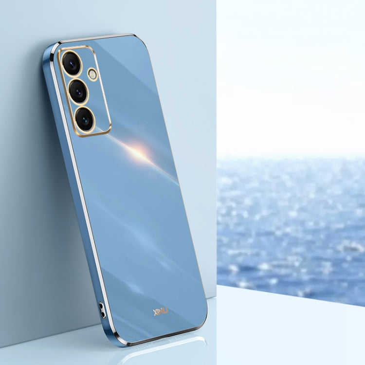 For Samsung Galaxy S24 FE 5G XINLI Straight 6D Plating Gold Edge TPU Phone Case(Celestial Blue)