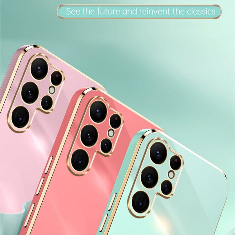 For Samsung Galaxy S25 Ultra 5G XINLI Straight 6D Plating Gold Edge TPU Phone Case(Celestial Blue)
