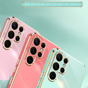 For Samsung Galaxy S25 Ultra 5G XINLI Straight 6D Plating Gold Edge TPU Phone Case(Black)