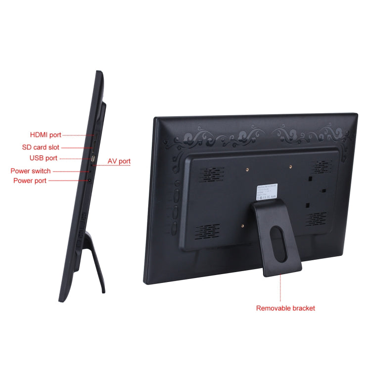 18.5 inch IPS Screen Digital Photo Frame, Plug Type:EU Plug(Black)