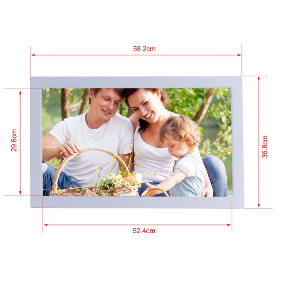 23.6 inch LED Screen Digital Photo Frame, Plug Type:US Plug(White)