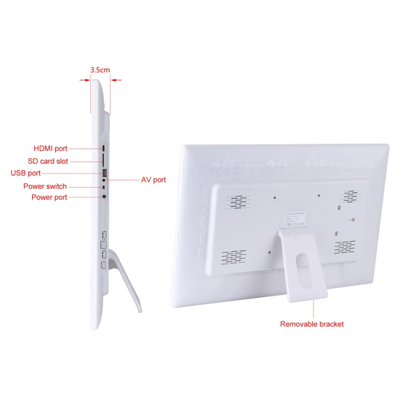 23.6 inch LED Screen Digital Photo Frame, Plug Type:US Plug(White)