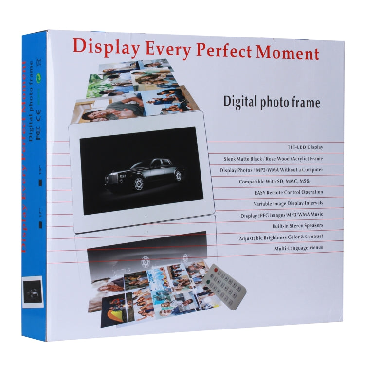 23.6 inch LED Screen Digital Photo Frame, Plug Type:US Plug(White)