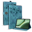 For OnePlus Pad / Pad Pro 12.1 Cartoon Sakura Cat Embossed Leather Tablet Case(Green) - Others by PMC TechLife | Online Shopping South Africa | PMC TechLife | Buy Now Pay Later Mobicred
