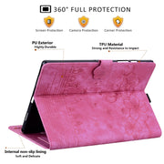For OnePlus Pad / Pad Pro 12.1 Cartoon Sakura Cat Embossed Leather Tablet Case(Rose Red)