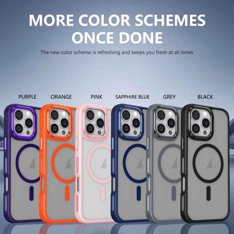 For iPhone 16 Pro Breathable Skin Feel Frosted MagSafe Magnetic Phone Case(Dark Blue)