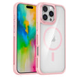 For iPhone 16 Pro Max Breathable Skin Feel Transparent MagSafe Magnetic Phone Case(Pink) - iPhone 16 Pro Max Cases by PMC TechLife | Online Shopping South Africa | PMC TechLife | Buy Now Pay Later Mobicred