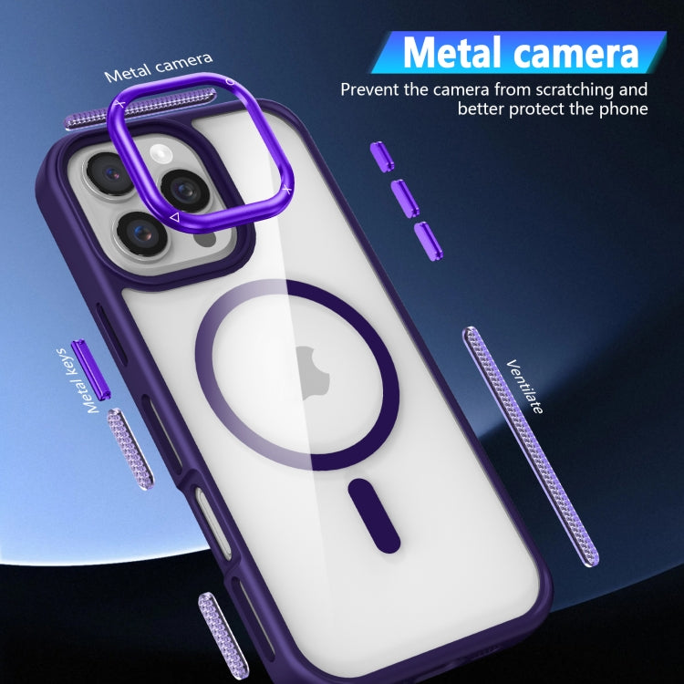 For iPhone 16 Pro Max Breathable Skin Feel Transparent MagSafe Magnetic Phone Case(Pink)