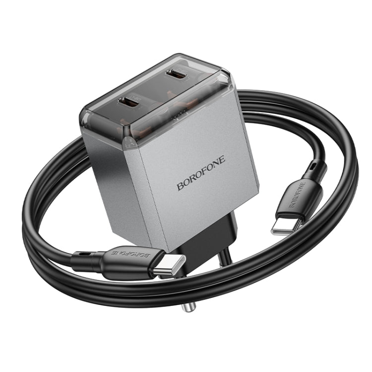BOROFONE BN21 PD 40W 2 Type-C Charger with 1m Type-C to Type-C Cable Set, For:EU Plug(Tarnish)