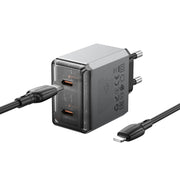 BOROFONE BN21 PD 40W 2 Type-C Charger with 1m Type-C to 8 Pin Cable Set, For:EU Plug(Tarnish)