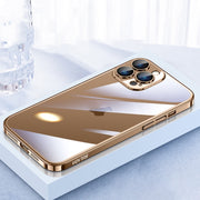 For iPhone 16 Pro Max SULADA JINGJIA Series Lens Protector Hard PC Phone Case(Gold)