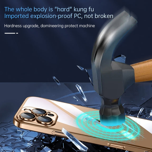 For iPhone 16 SULADA JINGJIA Series Lens Protector Hard PC Phone Case(Gold)